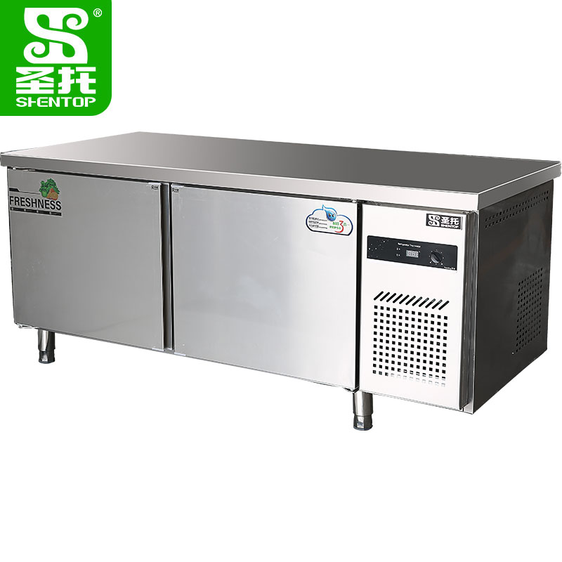 圣托(Shentop)奶茶店不锈钢冰柜水吧台 保鲜冷藏柜操作台 1.8米平冷工作台商用 DHC03高清大图