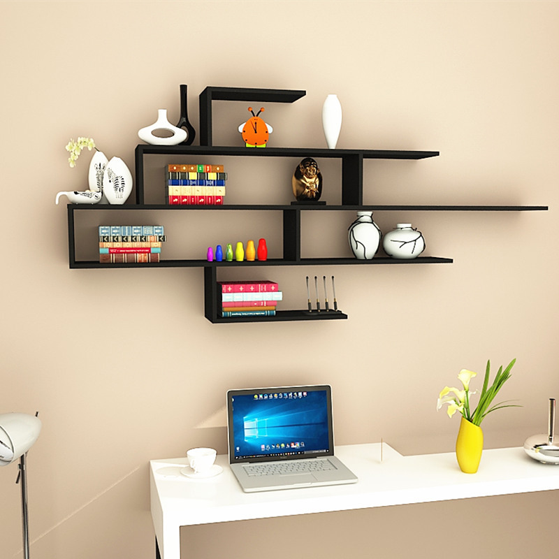 创意墙上置物架简约现代沙发电视背景闪电客墙隔板吊柜挂墙装饰墙壁