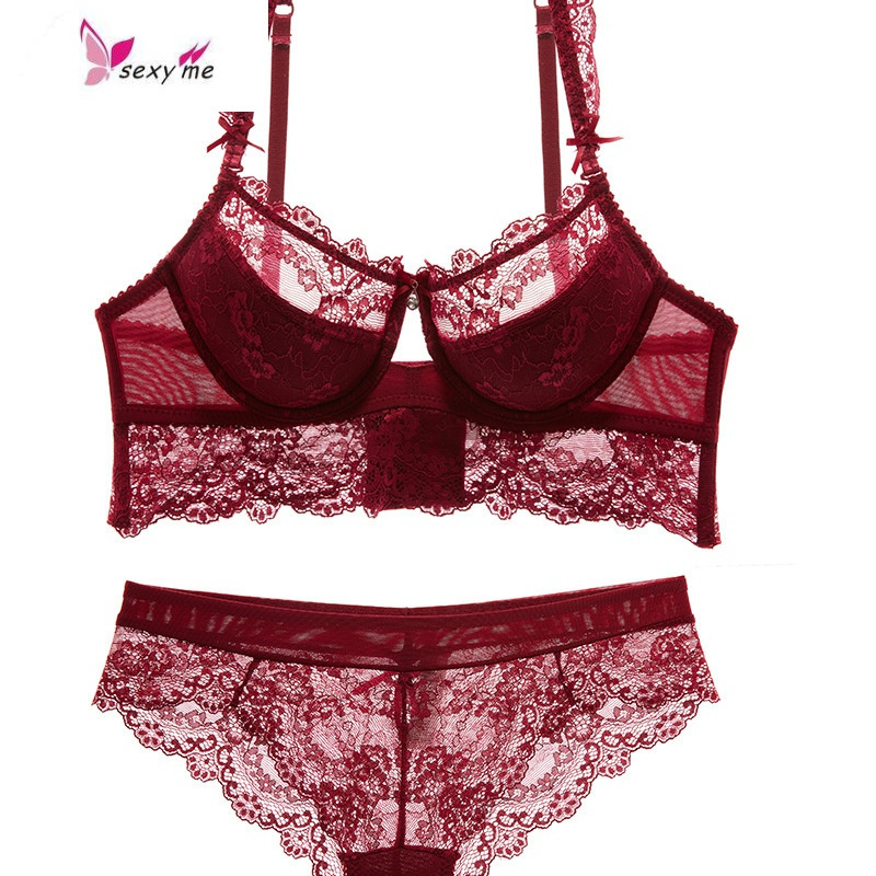 夏天透气网纱大码胖mm内衣性感聚拢收副乳透明胸罩薄蕾丝文胸 FISH BASKET胸罩