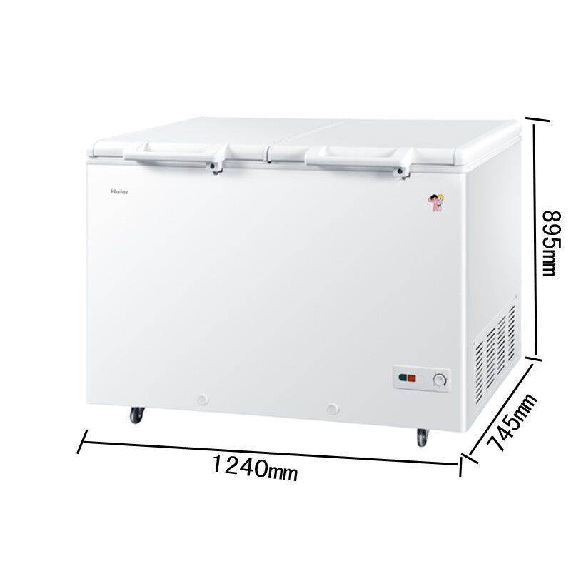 (Haier) 海尔冷柜冰柜 卧式商用双温双室 冷冻冷藏 分开存放双顶开门365升 FCD-365HA高清大图