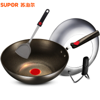 苏泊尔(SUPOR) EC30HP01 炒锅不粘锅 火红点3代无油烟炒菜锅 电磁炉燃气灶通用锅具直径30CM无副把手
