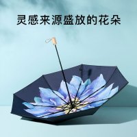 蕉下双层太阳伞女晴雨两用折叠雨伞防晒防紫外线小黑伞全身遮阳伞