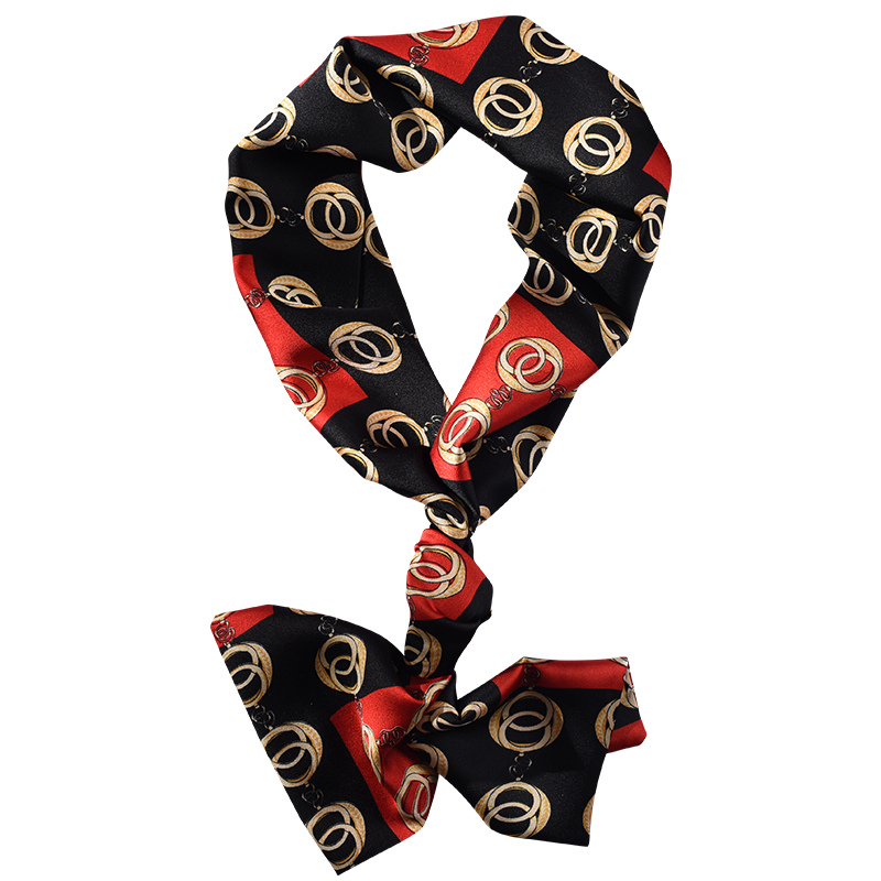 美帮汇细窄长条小丝巾秋冬百搭文艺装饰丝带小领巾围巾女绑包包飘带高清大图