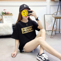 佐衣微夏装宽松百搭韩版短袖T恤女学生时尚字母上衣体恤9227