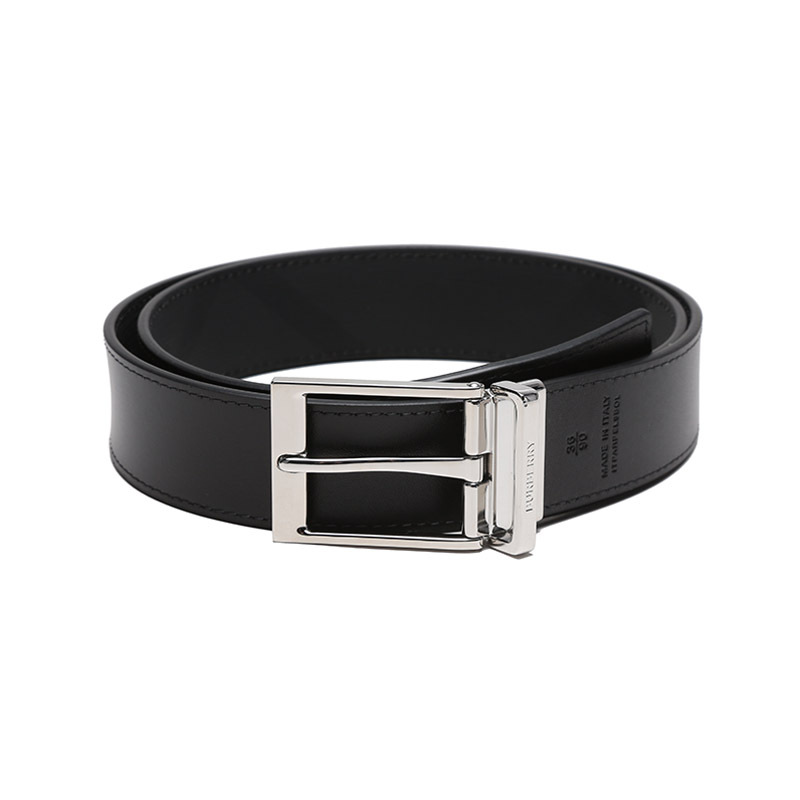 博柏利burberry男款银色针扣不可裁剪双面皮带腰带8064959