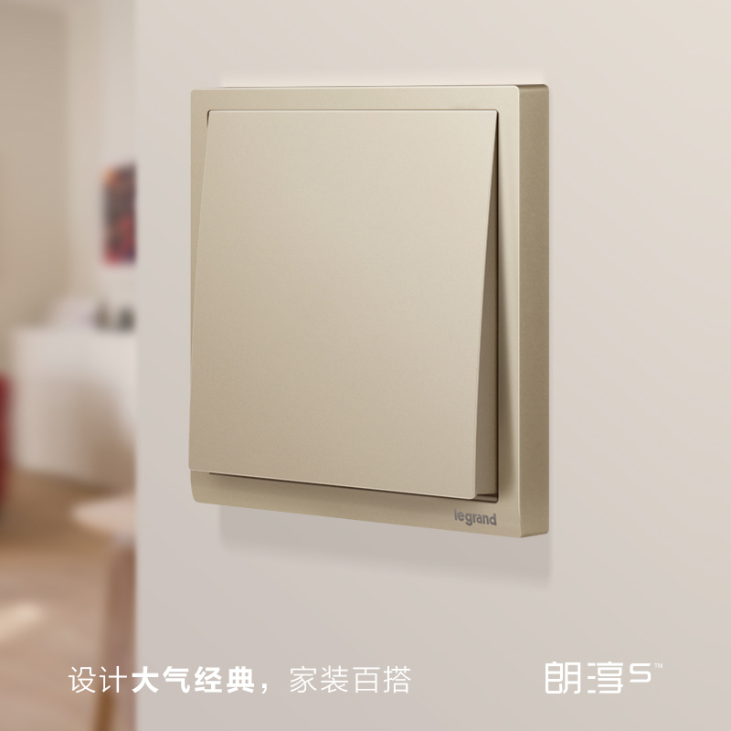 罗格朗(Legrand)tcl开关插座面板朗淳香槟金色5五孔USB三孔16A插座墙壁电源暗装86型带一开五孔开关