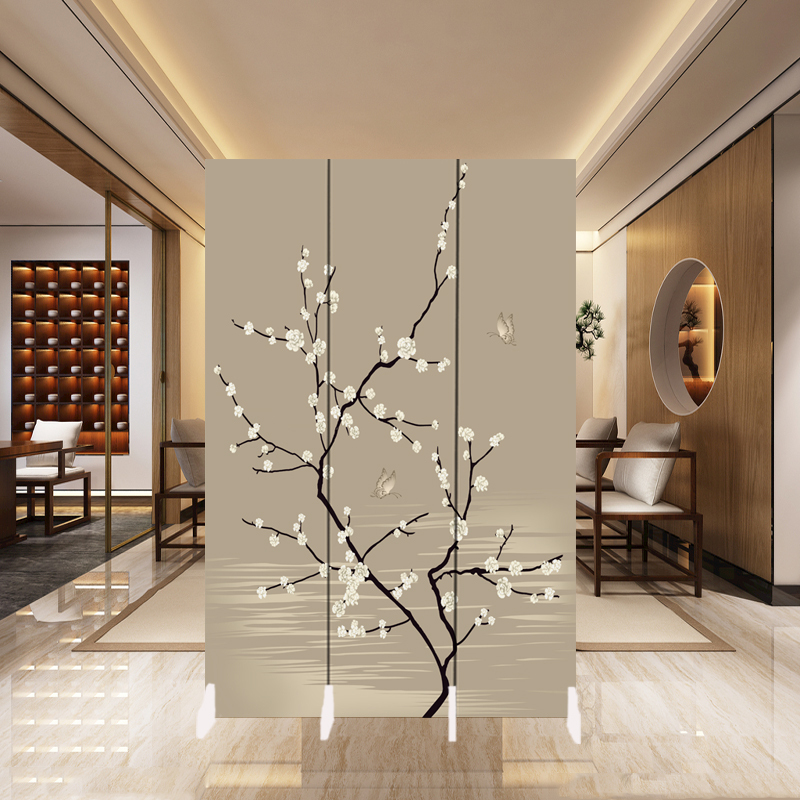 中式屏风隔断客厅移动玄关遮挡墙家用办公室公司屏障山水折叠折屏定制