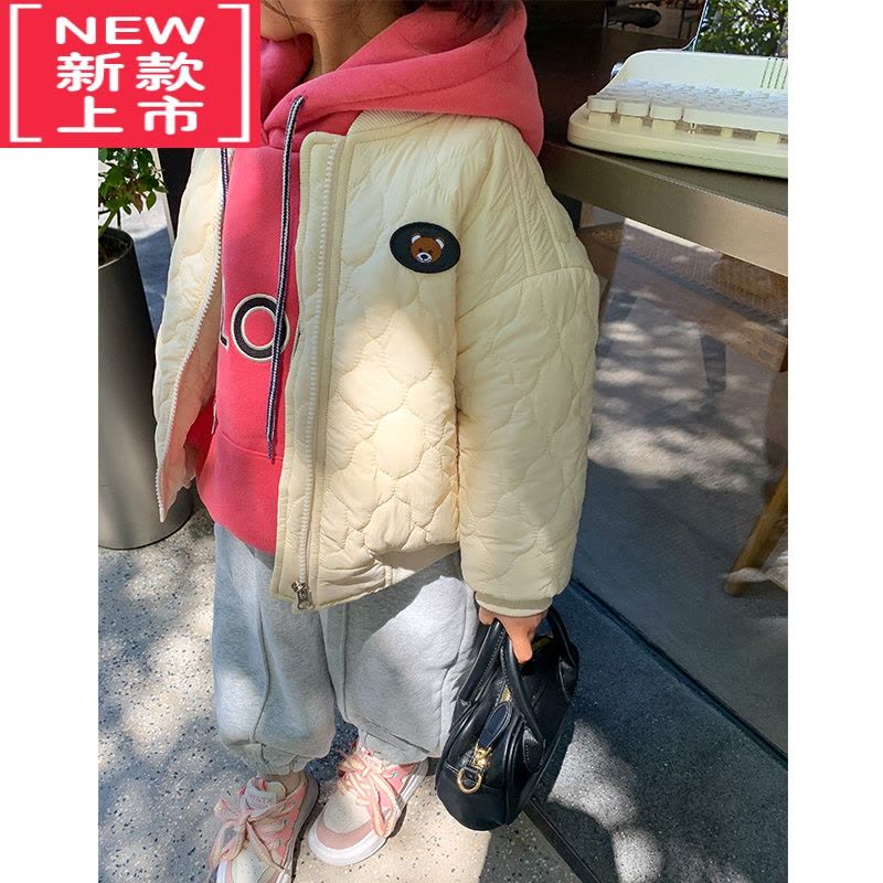 可莉允女童加厚外套秋冬装新款宝宝洋气防风上衣韩版儿童棒球服夹克棉袄棉服图片