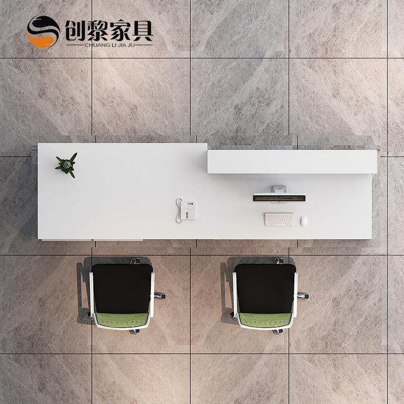 汐岩办公家具 前台接待台烤漆大厅接待 尺寸可定制 912高清大图