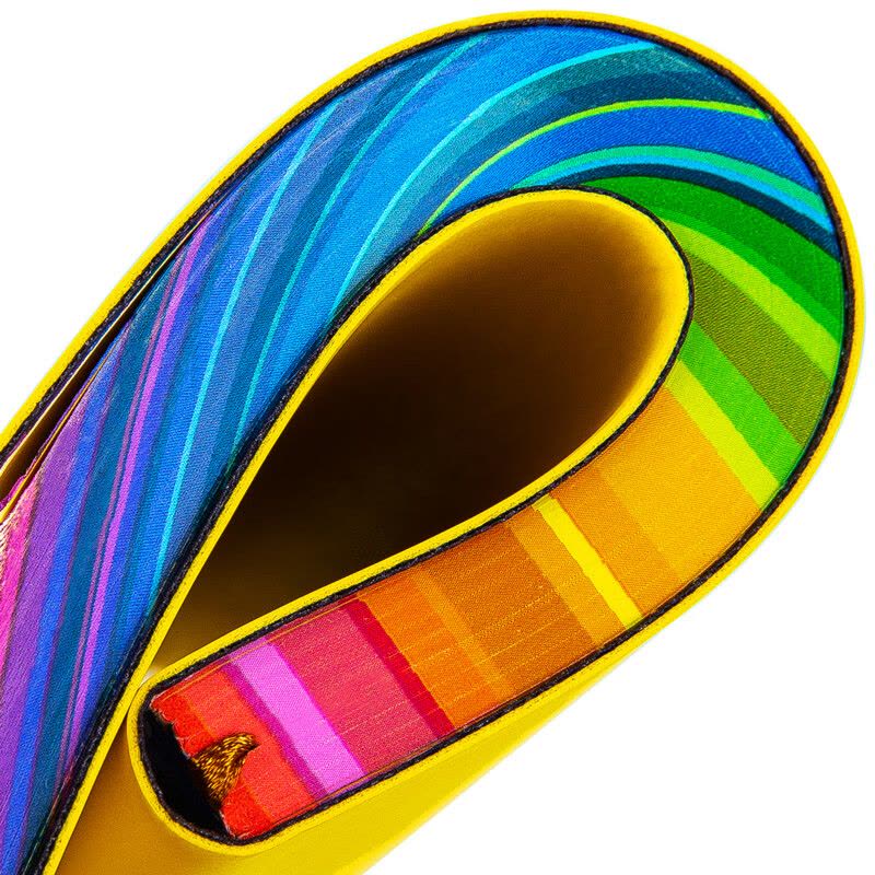 得力(deli)25K112张活力系列彩虹边缘皮面本记事本日记本笔记本子文具单本装灰色3183图片