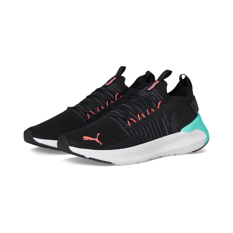 彪马(Puma)女鞋综合训练鞋轻便舒适耐磨防滑室内健身跑步鞋 Puma_Black-Aquatic-Peach_Frost 40.5