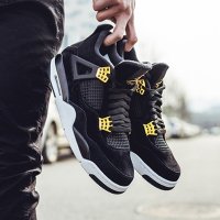 NIKE Levi’s x Air Jordan AJ4 IV 乔4 李维斯乔丹篮球鞋男女鞋 黑金男308497-03