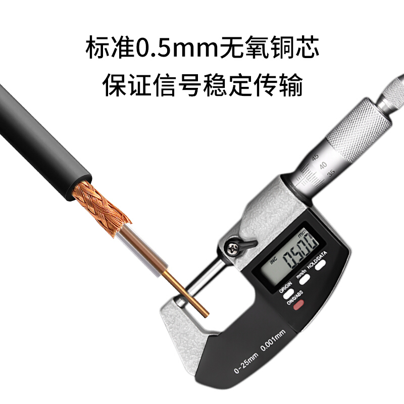 博扬 2M线通信音视频线SYV75-3-1室外防水单股0.5mm96编同轴电缆200米BY-SYV75-3-1-200m