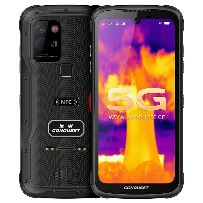 征服(CONQUEST)S20手机 5G热成像户外三防智能手机工业巡检智能终端 8G+128GB 黑色
