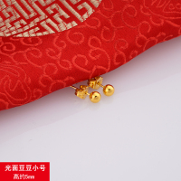 越南沙金小耳钉耳环女仿真24k镀黄金防过敏耳棒女士饰品久不掉色 光面豆豆小号