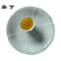 鼎亨景德镇影青葵瓣壶承茶壶托盘玉泥壶承盘百搭圆形浅秋葵口干泡