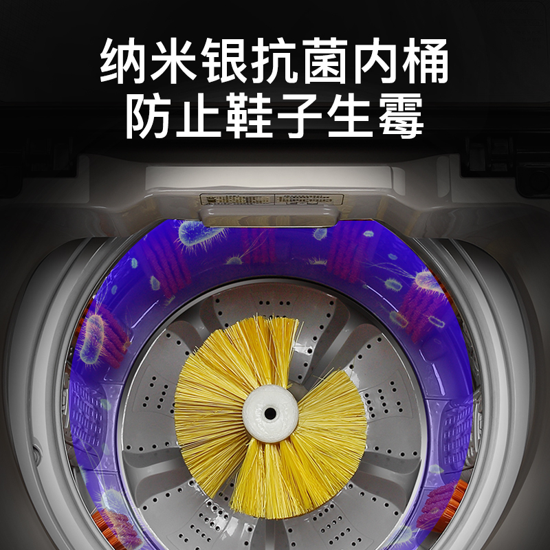志高(CHIGO)XQB55-6838NG 5.5公斤全自动洗鞋机 洗脱一体 刷鞋神器家用懒人洗鞋机(透明灰)