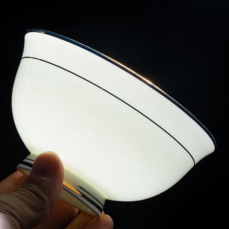 德铂(Debo) 金镶玉8英寸平盘 碗盘筷子家用金边骨瓷碗碟陶瓷餐具北欧风格图片