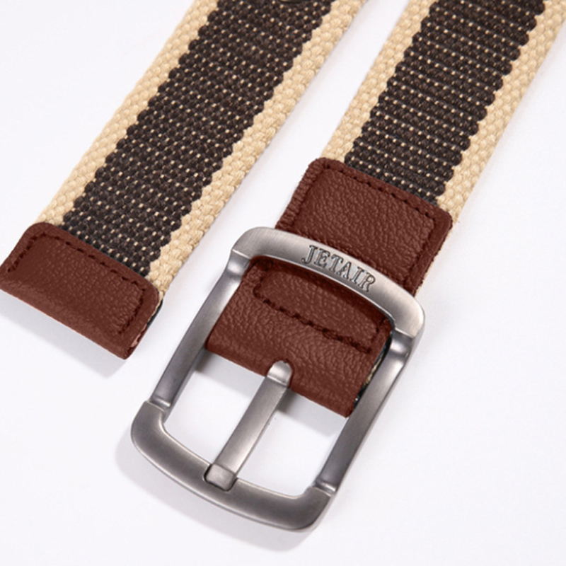 帆布腰带男士皮带针扣青年学生裤带韩版编织牛仔裤带男女加长皮带百搭时尚帅气潮 青年军训皮带户外高清大图