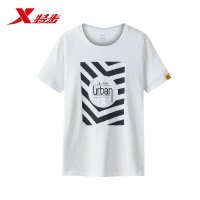 Xtep特步男子2018新款纯色印花舒适运动T恤882229019133