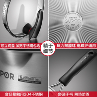 苏泊尔SUPOR小红圈304不锈钢奶锅可立盖加厚复底婴幼儿辅食锅电磁炉燃气通用-16CM
