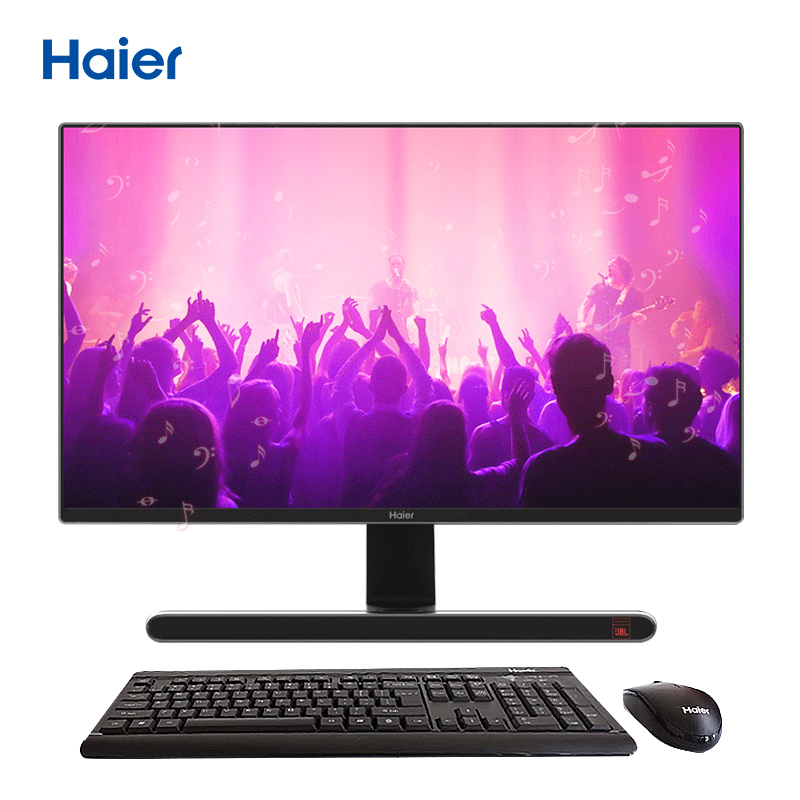海尔(Haier)天越R8-7S 23.8英寸窄边框家用办公商务高性能网课学习办公一体机( 英特尔四核N4100 8GB 256G固态硬盘 正版WIN10 附带键鼠 JBL音箱)