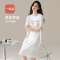 恒源祥睡衣女日系条纹圆领套头睡裙女纯棉甜美可爱夏天薄款连衣裙