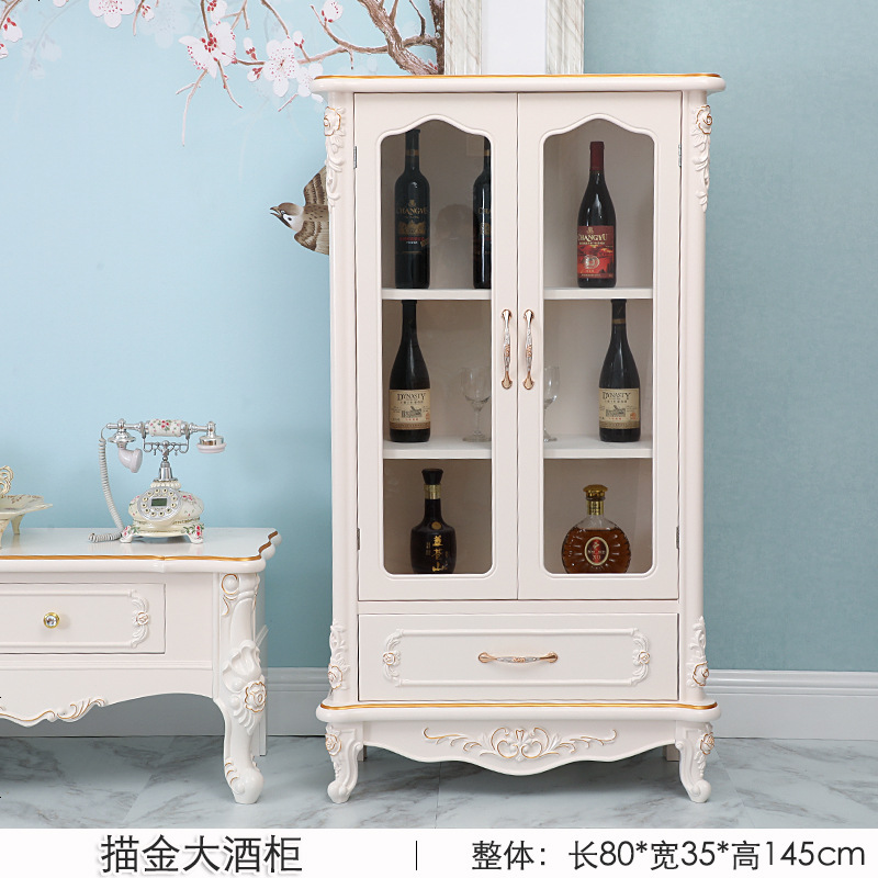 现代简约实木小酒柜欧式装饰品摆件整装玄关柜展示柜隔断柜餐边柜高清大图