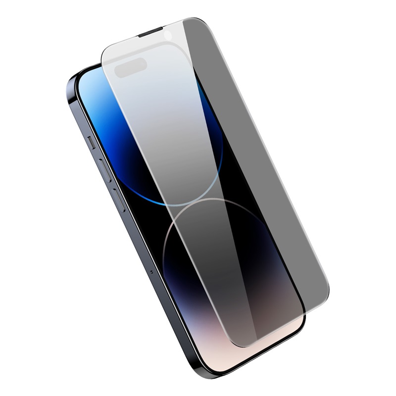 倍思 0.4mm康宁防窥钢化膜(一体防尘)For iP 14 Pro Max 透明(单片装 含:清洁包*1+无尘仓贴膜神高清大图
