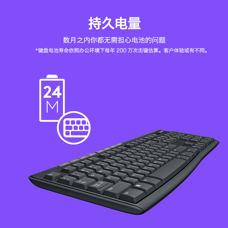 罗技MK270无线键鼠套装MK275商务办公台式电脑笔记本电脑键盘鼠标两件套高清大图
