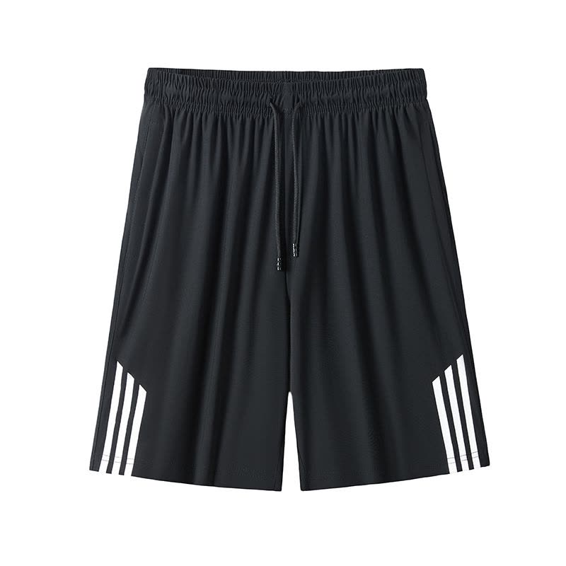 夏季大码男士冰丝弹力短裤清爽透气跑步健身休闲运动裤五分裤图片