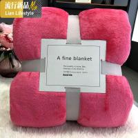 小毛毯办公室午睡毯单人午休被子法兰绒珊瑚绒盖毯子保暖冬季款三维工匠_57 150*200cm（标准送收纳袋） 瓜红