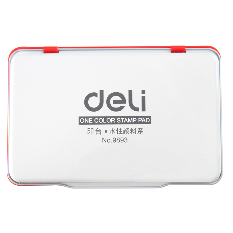 得力(deli) 9893 方形印台 大号红色(QH)