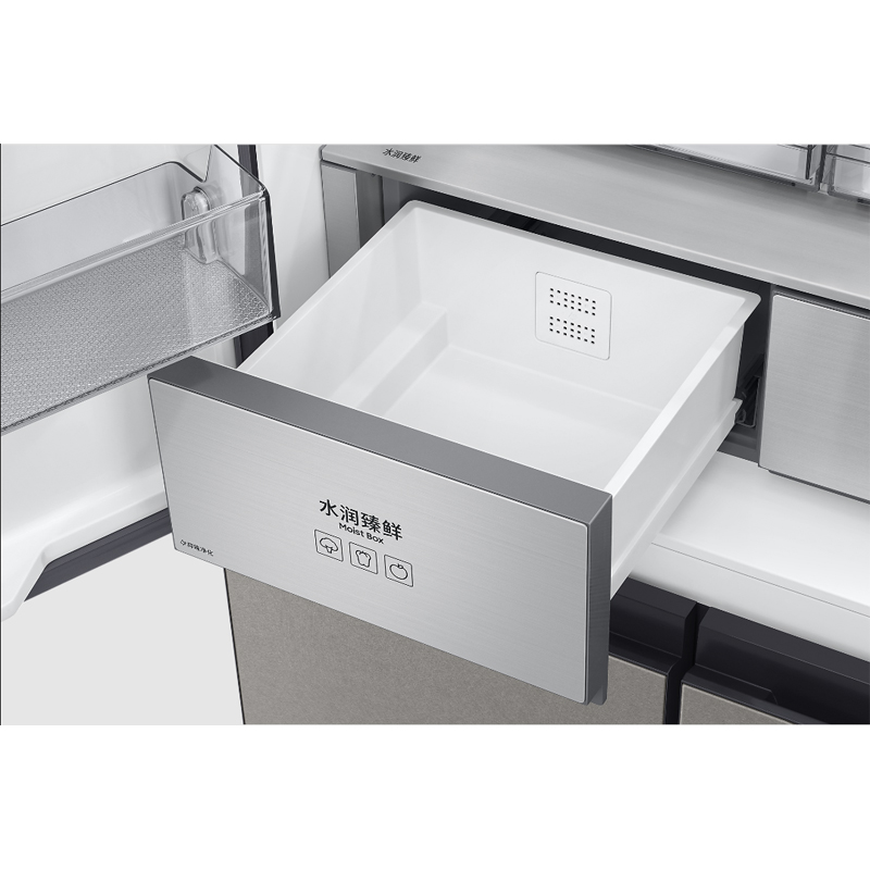 三星RF50DG5151QQSC 501L超薄嵌入 独立三循环 三蒸发器 AI节能 超净离子除菌十字对开门冰箱高清大图