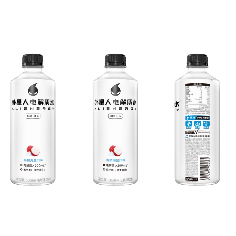 外星人电解质水500ml*15瓶整箱0糖0卡多口味维生素运动功能饮料 荔枝海盐 500ml*10瓶