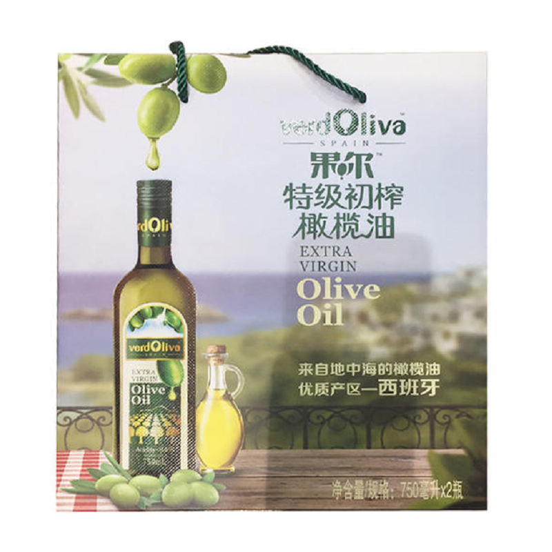 果尔特级初榨橄榄油玻璃瓶礼盒750ml*2