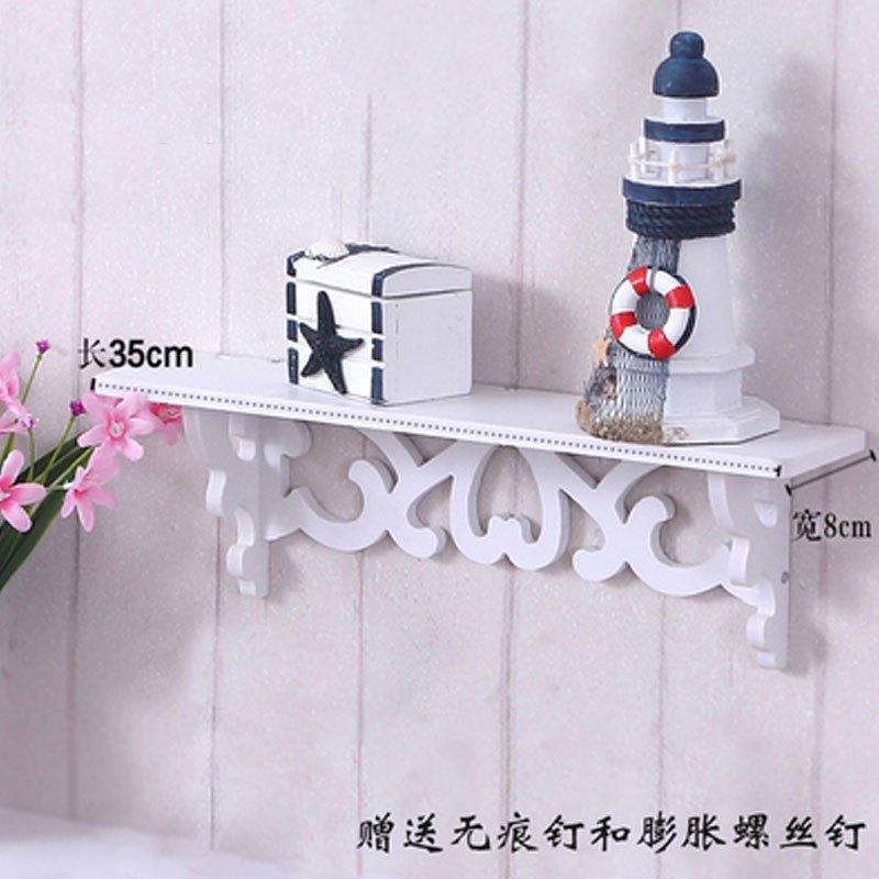 [送无痕挂钩]纯色挂墙花架墙壁墙面墙上置物架免打孔壁挂简约现代欧式卧室客厅创意现代简约人造板家用置物架