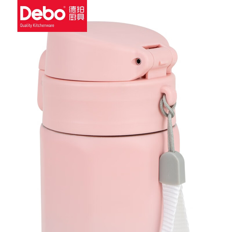 Debo德铂保温杯304不锈钢八角保温杯弹跳杯便携车载杯 渐变粉 DEP-888高清大图