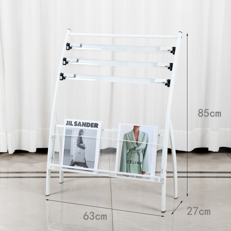 CCKO报纸夹架报刊架杂志宣传册展架户型图纸架书报资料收纳整 3白 铁夹