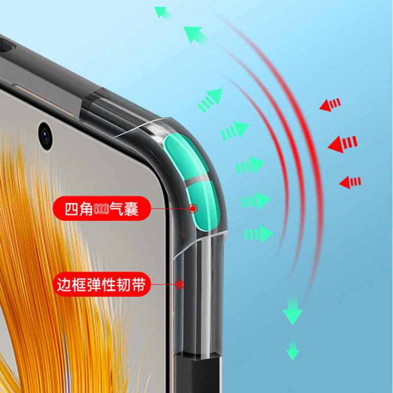 魅爱琳 华为Mate50手机壳 Mate50Pro保护套外壳 气囊防摔 轻薄全包防摔软套 透明简约日韩时尚潮壳 车载指环