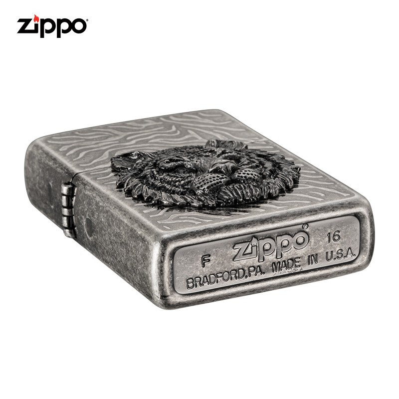 美国ZIPPO打火机 芝宝 虎睛 煤油防风火机 银色款 男士礼品
