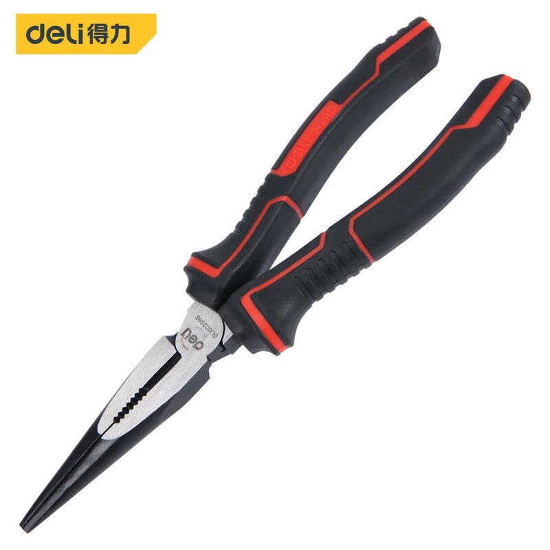 得力(deli)工业级尖嘴钳 高寿命耐剪切防滑手柄剪线钳8英寸DL100208G图片