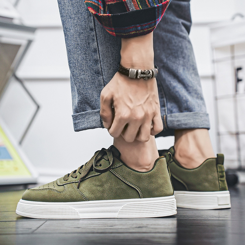 La Chessiers2024新款春秋透气运动休闲板鞋舒适轻便百搭潮鞋子男款厚底男鞋高清大图