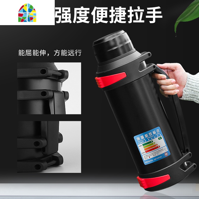 保温水壶4升超大不锈钢保温杯大容量便携户外旅行瓶车载2L保温壶 FENGHOU 蓝色3000ml奇发高清大图