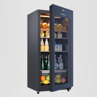 美的(Midea)140升 家用恒温红酒柜冰吧冷藏雪茄酒柜玻璃冰柜 JC-140GEM