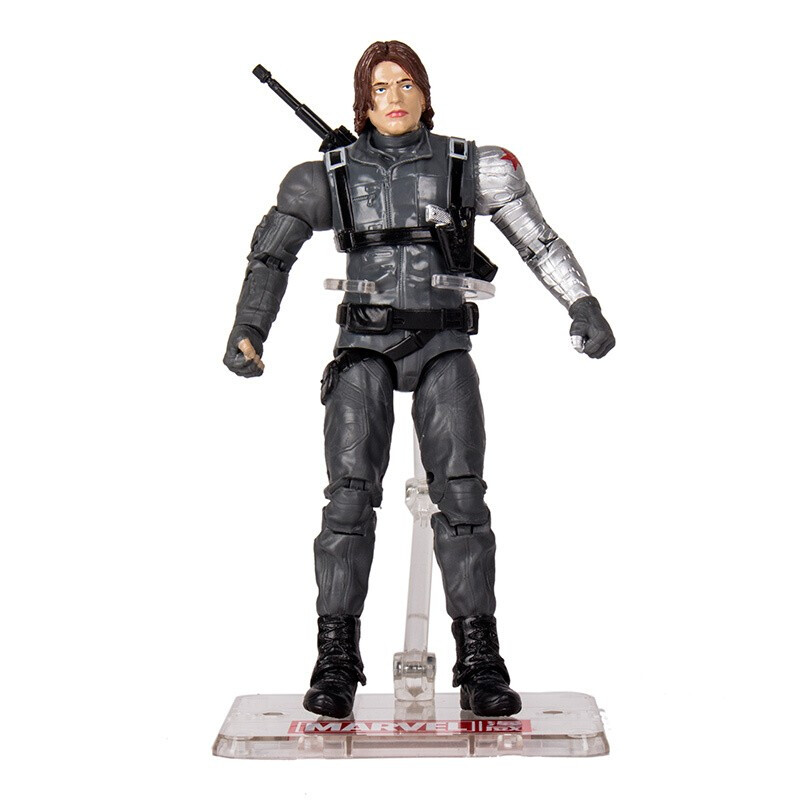 漫威复仇者联盟儿童玩具美国队长玩偶模型关节可动办公桌摆件盒装冬兵