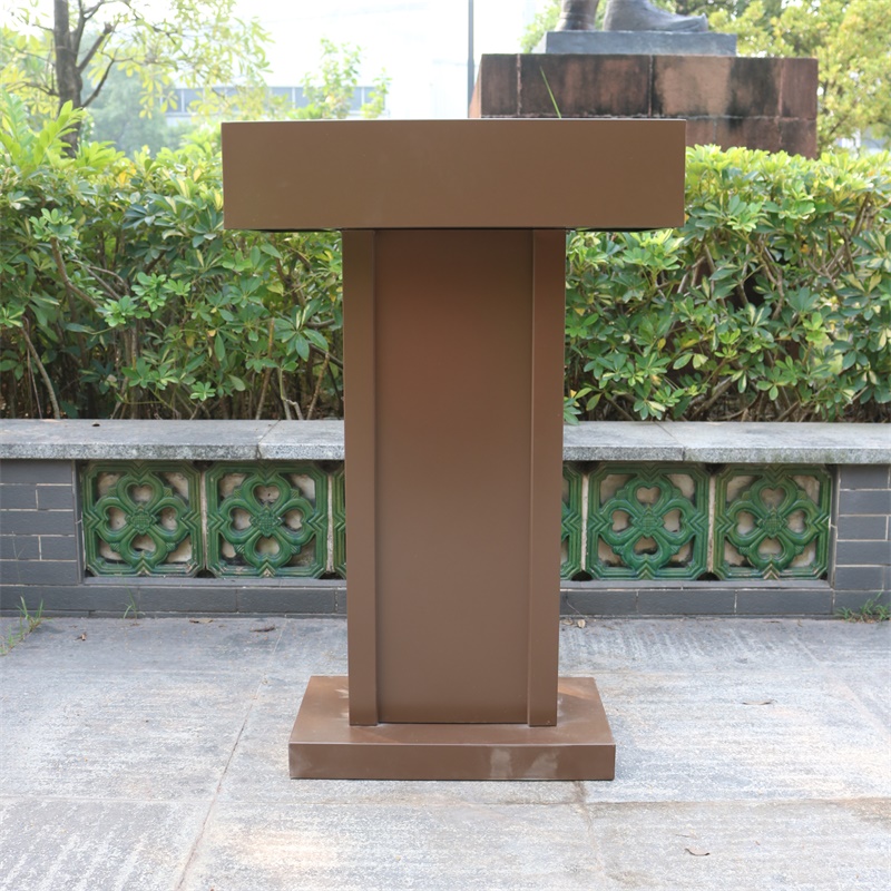 鑫环境 办公家具演讲台迎宾台接待台发言培训台教师讲台婚庆主持台户外不锈钢讲台物业登记台 白色