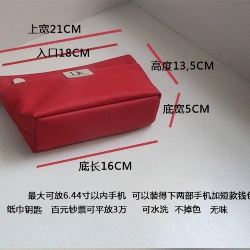 时尚简约百搭帆布手拿包女女士化妆包手机包阿姨买菜零钱手拎包袋 深蓝色