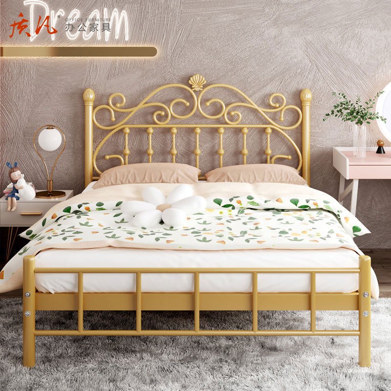 质凡简约现代铁艺床加厚加固公主床网红15米床颜色备注