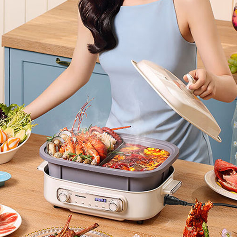 松下料理锅4L家用不粘多功能多用途电火锅NF-MP400高清大图